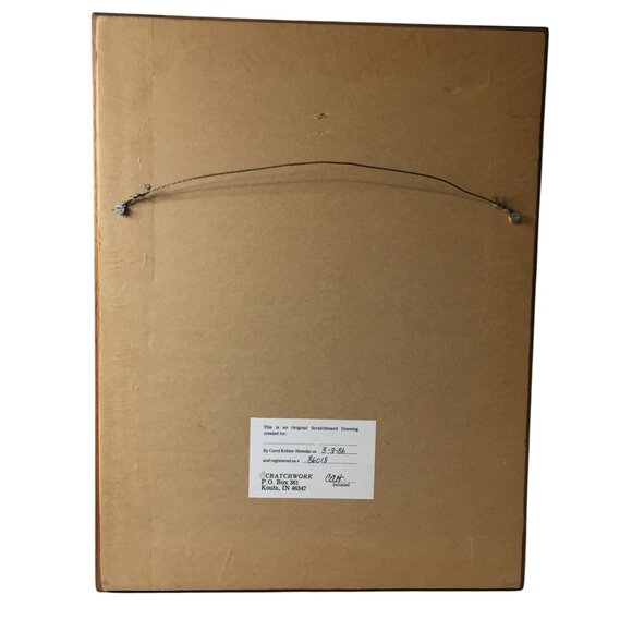 Original Scratchboard Giraffe Portrait by Carol Kehler-Hemdal (1985), Registered - Picture 14 of 14